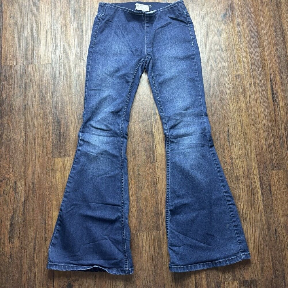 Free People We The Free Pull-On Flare Jeans Medium Wash Womens Size 26